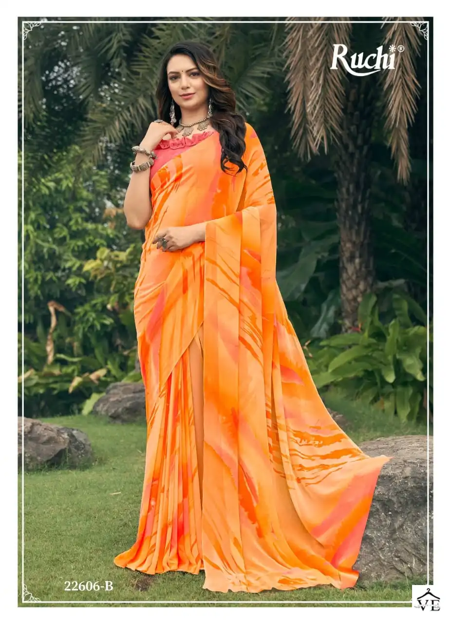 Ruchi Ragaa Georgette-4 Georgette Wholesale Saree Catalog — Wholesale Sarees, MPA wholesale from Surat - Gallery Image 11