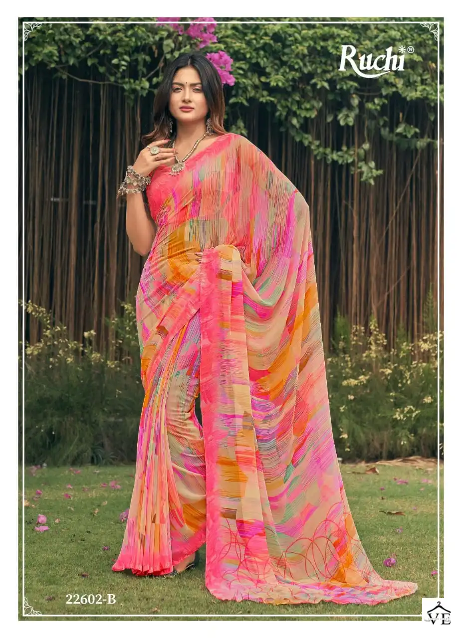 Ruchi Ragaa Georgette-4 Georgette Wholesale Saree Catalog — Wholesale Sarees, MPA wholesale from Surat - Gallery Image 5