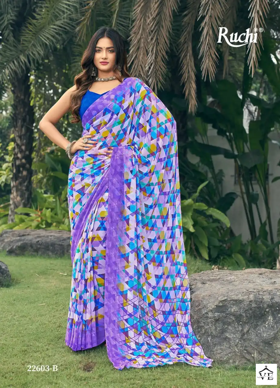 Ruchi Ragaa Georgette-4 Georgette Wholesale Saree Catalog — Wholesale Sarees, MPA wholesale from Surat - Gallery Image 7