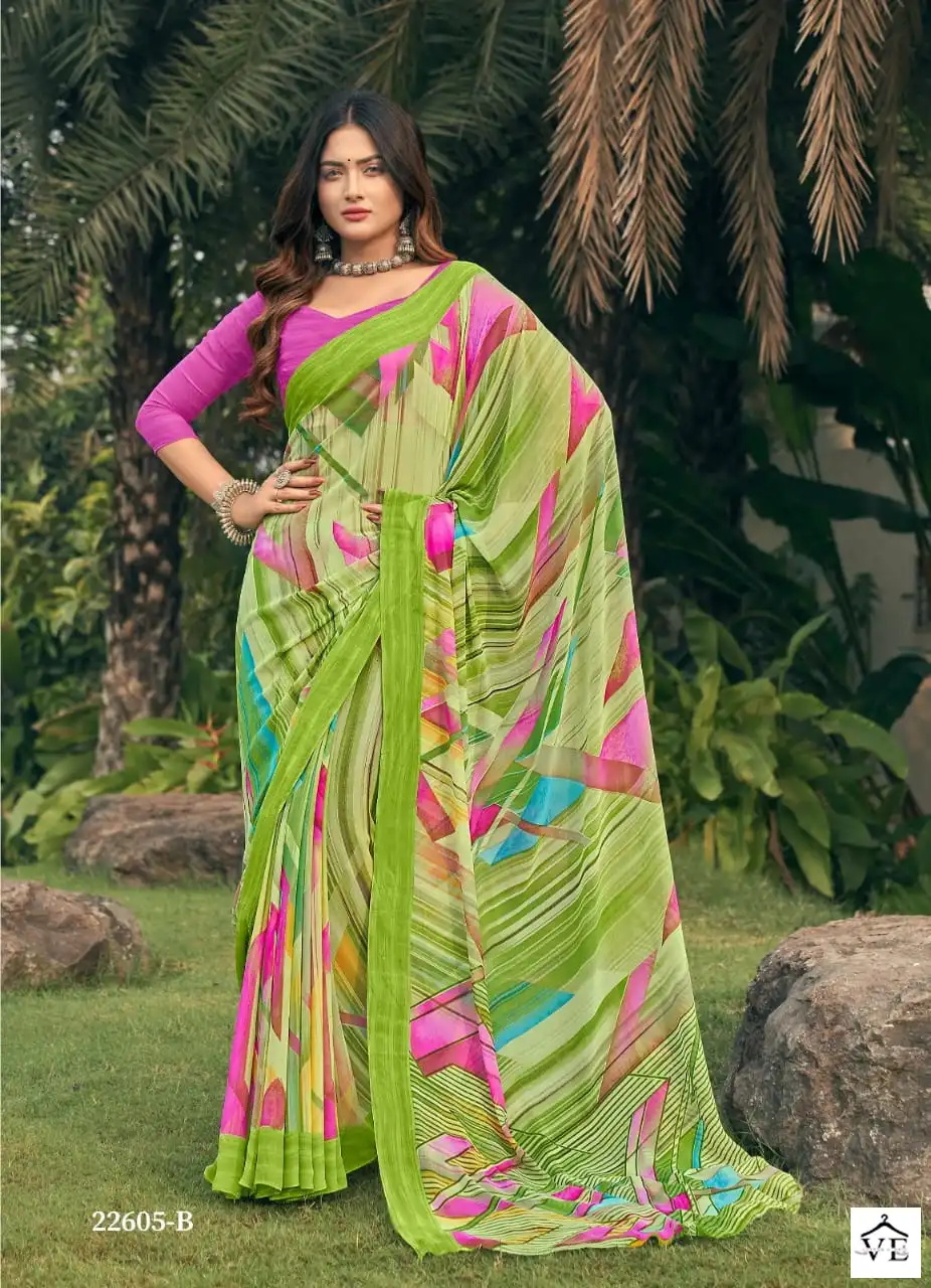 Ruchi Ragaa Georgette-4 Georgette Wholesale Saree Catalog — Wholesale Sarees, MPA wholesale from Surat - Gallery Image 8