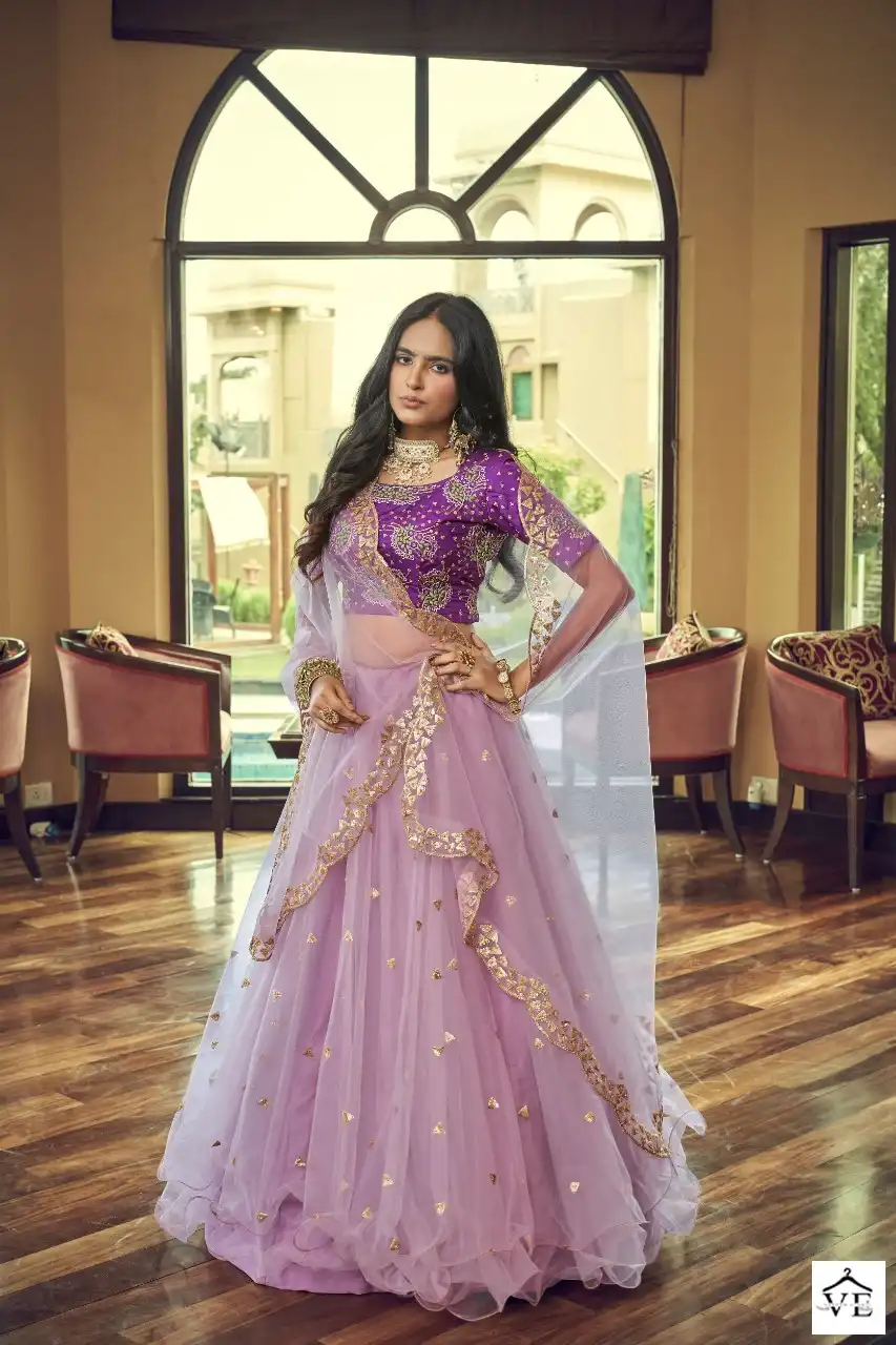 Aahvan Rajwada Heavy Nylon Net Wholesale Lehenga Choli Catalog — Wholesale Lehenga, MPA wholesale from Surat - Gallery Image 2