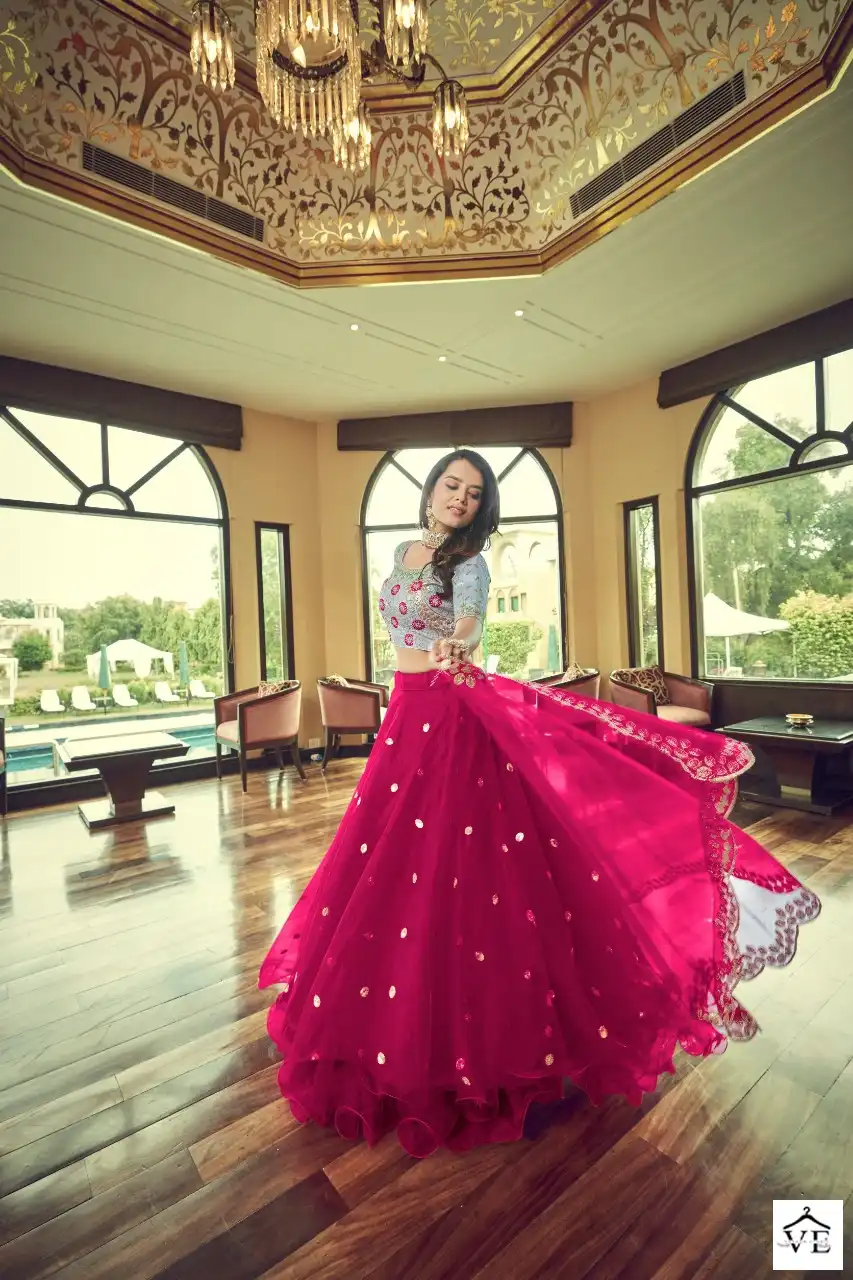 Aahvan Rajwada Heavy Nylon Net Wholesale Lehenga Choli Catalog — Wholesale Lehenga, MPA wholesale from Surat — view 5