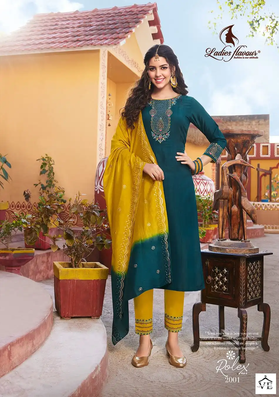 Ladies Flavour Rolex-2 Heavy Chinon Wholesale Readymade Suits Catalog — Wholesale Salwar Suits, MPA wholesale from Surat - Gallery Image 5