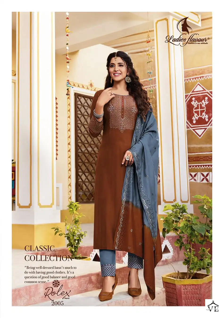 Ladies Flavour Rolex-2 Heavy Chinon Wholesale Readymade Suits Catalog — Wholesale Salwar Suits, MPA wholesale from Surat - Gallery Image 3