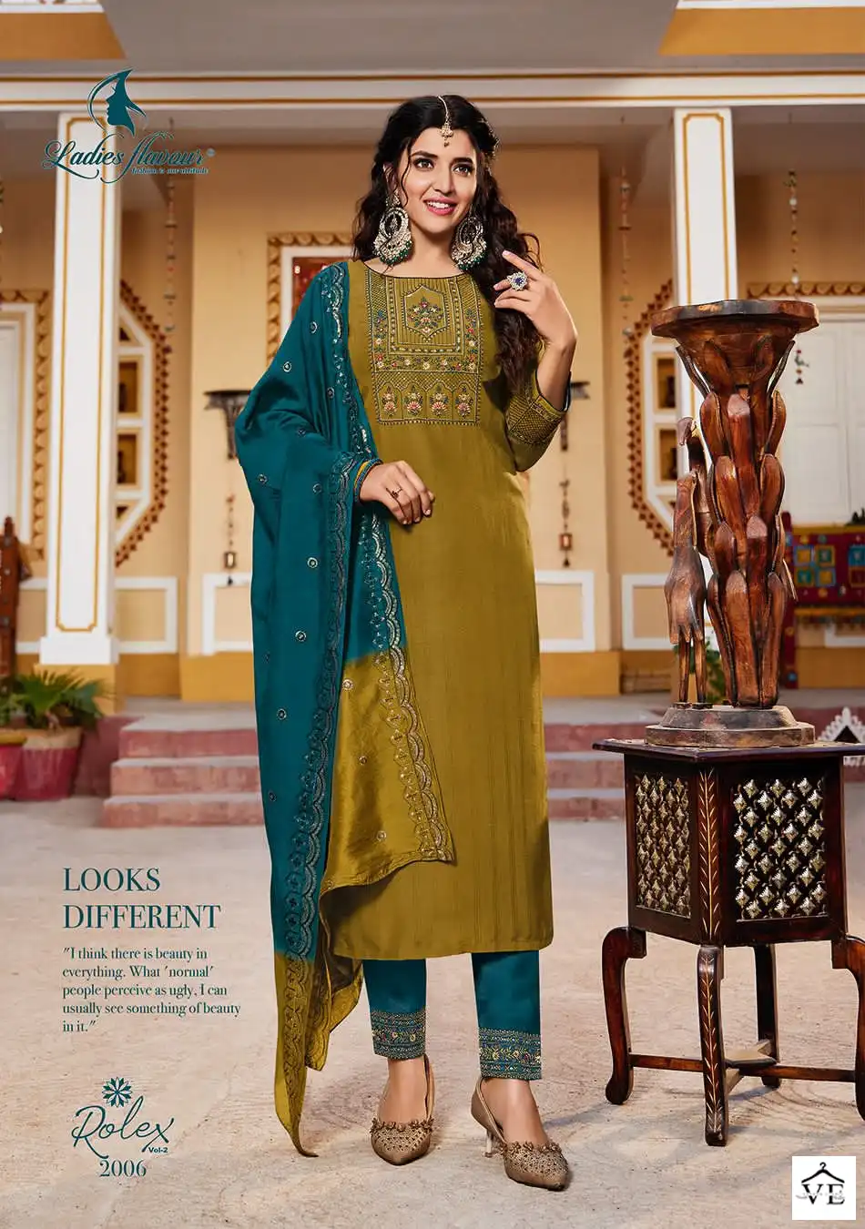 Ladies Flavour Rolex-2 Heavy Chinon Wholesale Readymade Suits Catalog — Wholesale Salwar Suits, MPA wholesale from Surat - Gallery Image 4