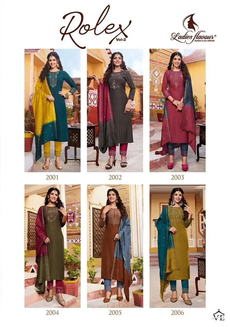 Ladies Flavour Rolex-2 Heavy Chinon Wholesale Readymade Suits Catalog — Wholesale Salwar Suits, MPA wholesale from Surat — view 7