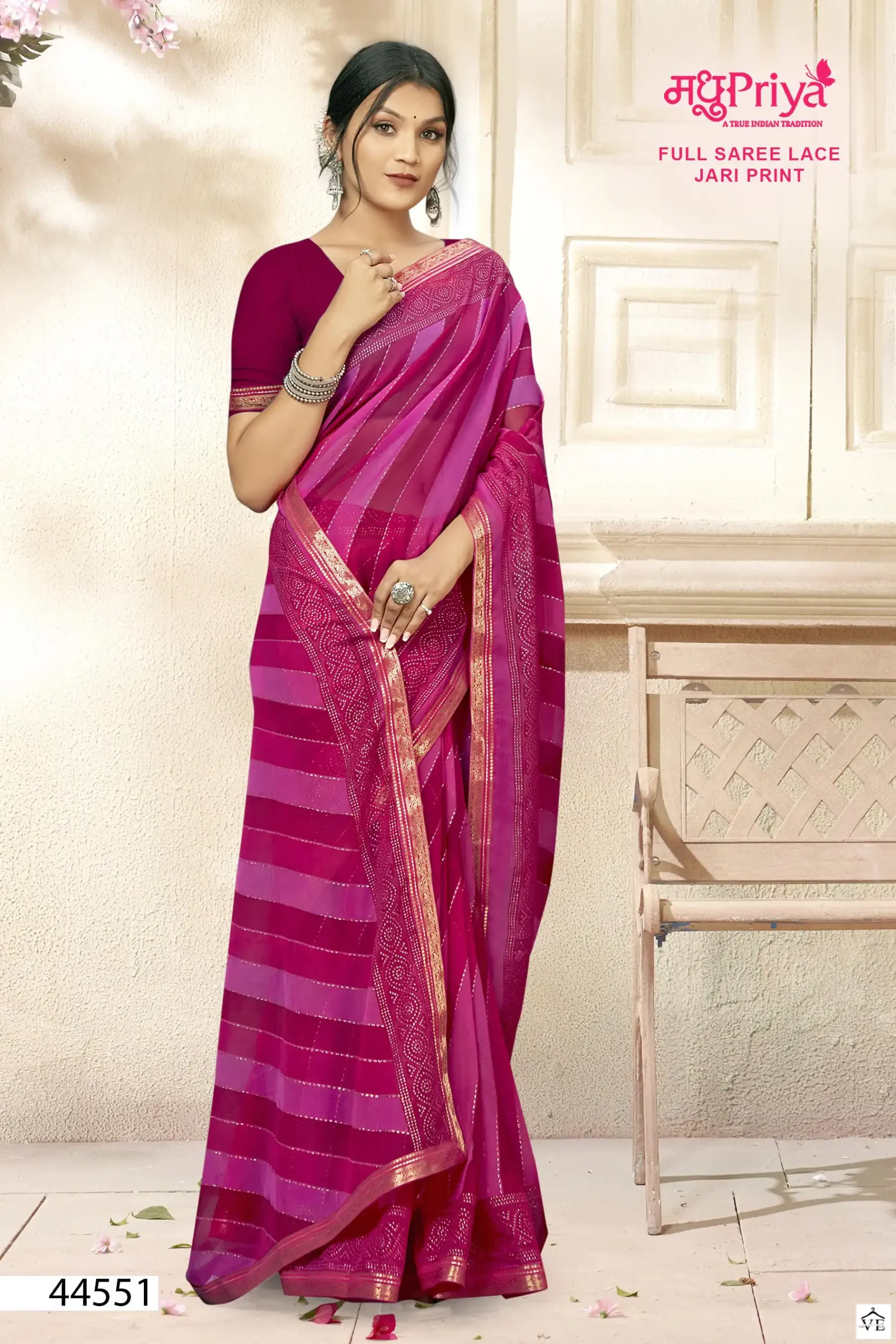 Madhupriya Roop 60 Gm Chiffon Wholesale Saree Catalog — Wholesale Sarees, MPA wholesale from Surat - Gallery Image 5