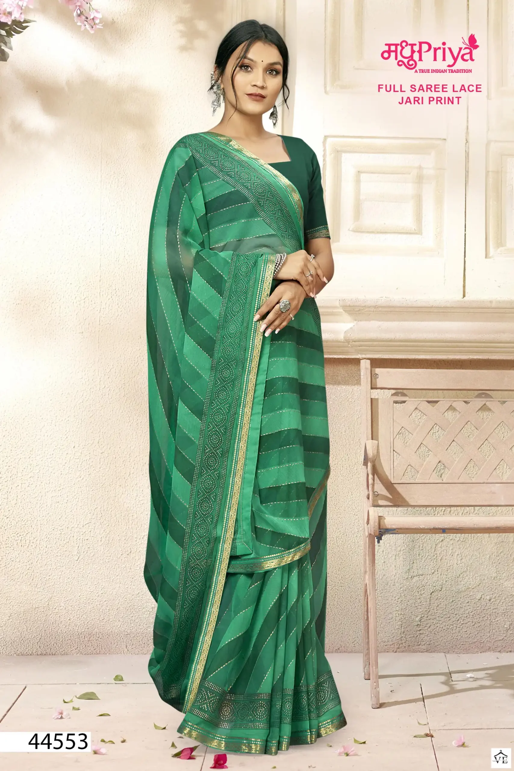 Madhupriya Roop 60 Gm Chiffon Wholesale Saree Catalog — Wholesale Sarees, MPA wholesale from Surat - Gallery Image 7