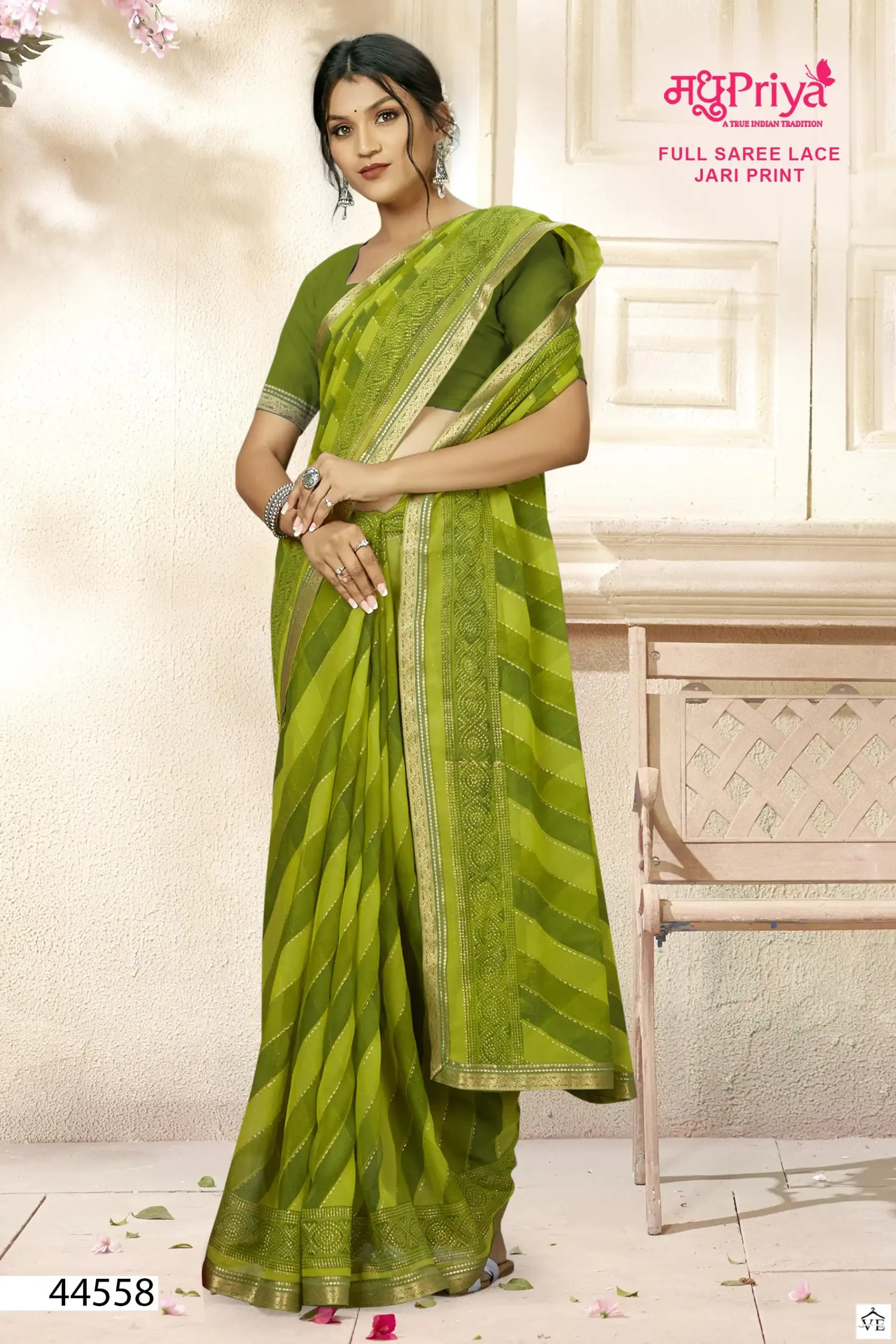 Madhupriya Roop 60 Gm Chiffon Wholesale Saree Catalog — Wholesale Sarees, MPA wholesale from Surat - Gallery Image 4