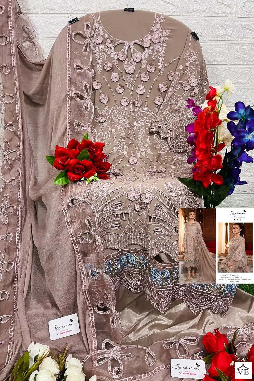 Serene S-97 Faux Georgette Wholesale Pakistani Suit — Wholesale Salwar Suits, MPA wholesale from Surat - Gallery Image 5