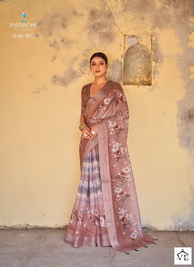 Panache Saanvi Vol 2 Linen Wholesale Saree Catalog — Wholesale Sarees, MPA wholesale from Surat - Gallery Image 8