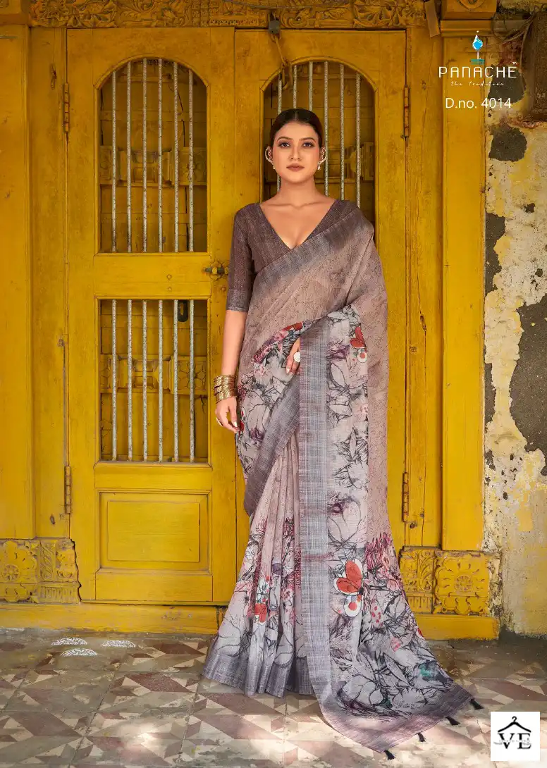 Panache Saanvi Vol 2 Linen Wholesale Saree Catalog — Wholesale Sarees, MPA wholesale from Surat - Gallery Image 2