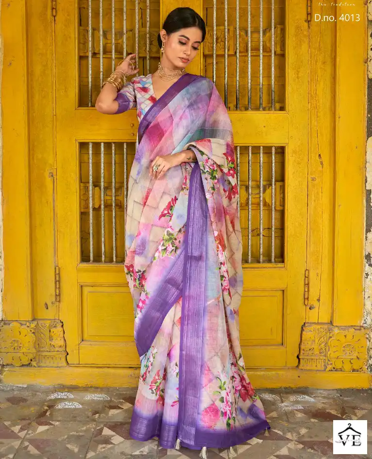 Panache Saanvi Vol 2 Linen Wholesale Saree Catalog — Wholesale Sarees, MPA wholesale from Surat — view 1