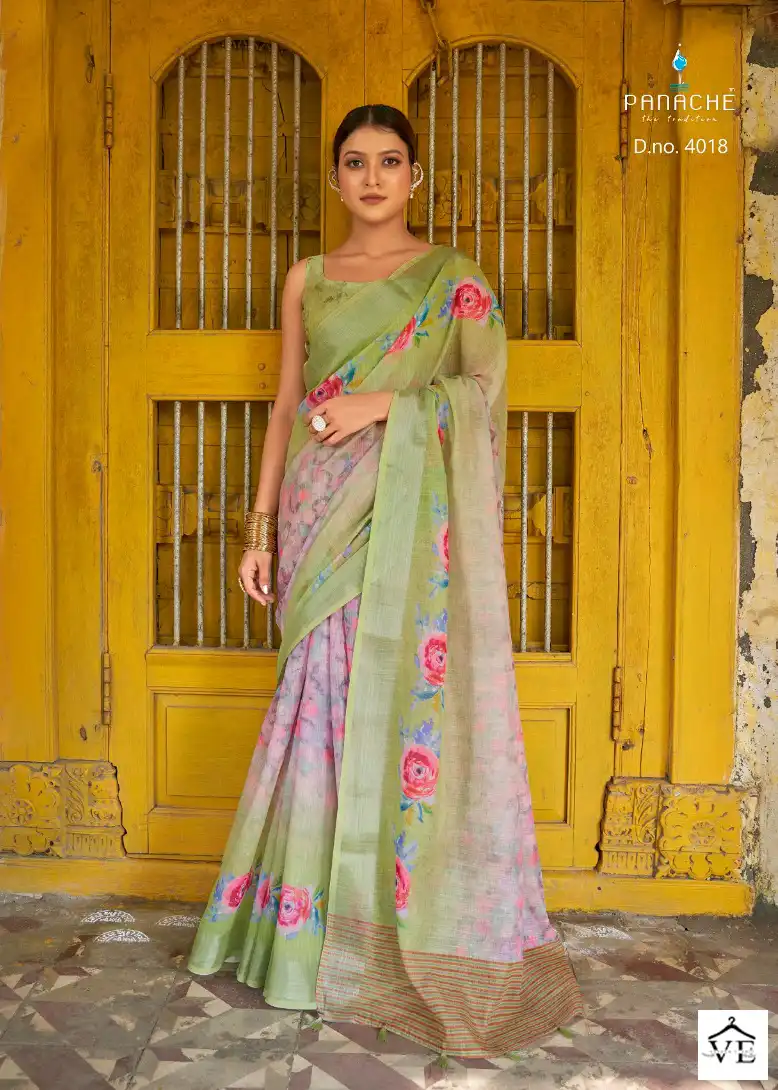 Panache Saanvi Vol 2 Linen Wholesale Saree Catalog — Wholesale Sarees, MPA wholesale from Surat - Gallery Image 5