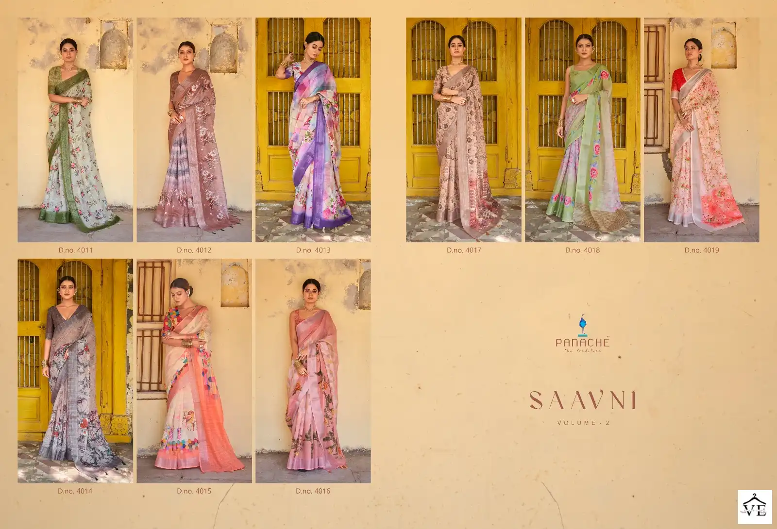 Panache Saanvi Vol 2 Linen Wholesale Saree Catalog — Wholesale Sarees, MPA wholesale from Surat — view 10
