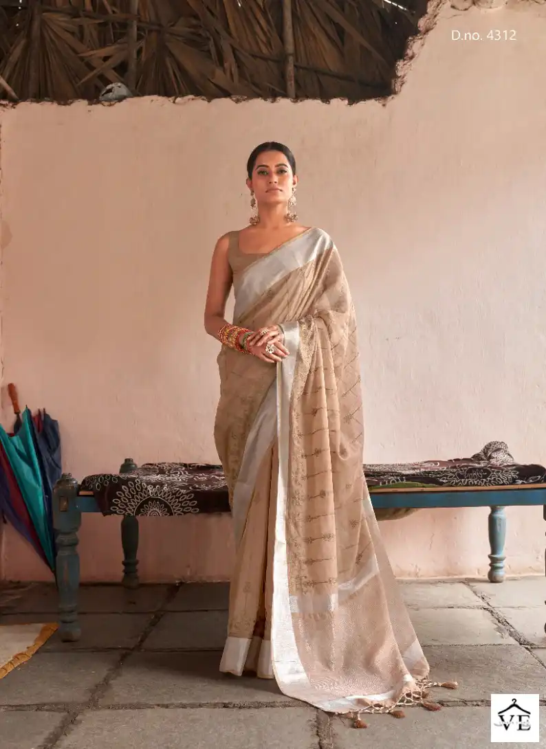 Vardan Ethnic Sabhya Vol 3 Linen Wholesale Saree Catalog — Wholesale Sarees, MPA wholesale from Surat - Gallery Image 7