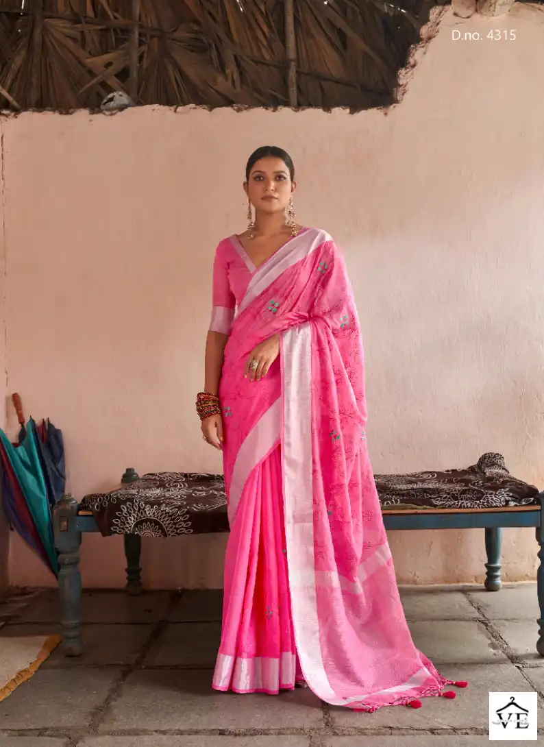 Vardan Ethnic Sabhya Vol 3 Linen Wholesale Saree Catalog — Wholesale Sarees, MPA wholesale from Surat - Gallery Image 2