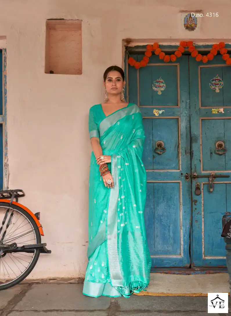 Vardan Ethnic Sabhya Vol 3 Linen Wholesale Saree Catalog — Wholesale Sarees, MPA wholesale from Surat - Gallery Image 3