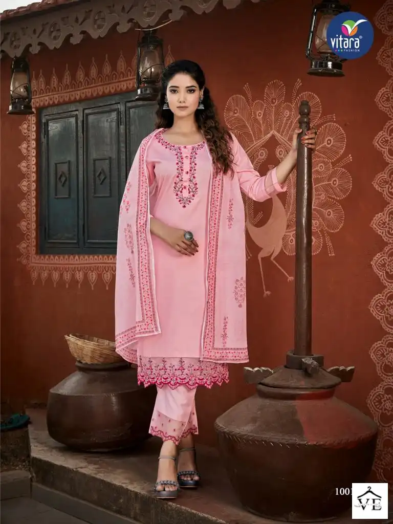 Vitara Saffron Tesla Wholesale Readymade Suits Catalog — Wholesale Salwar Suits, MPA wholesale from Surat - Gallery Image 4