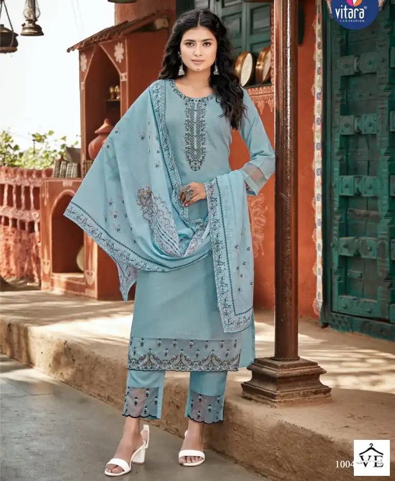 Vitara Saffron Tesla Wholesale Readymade Suits Catalog — Wholesale Salwar Suits, MPA wholesale from Surat — view 1