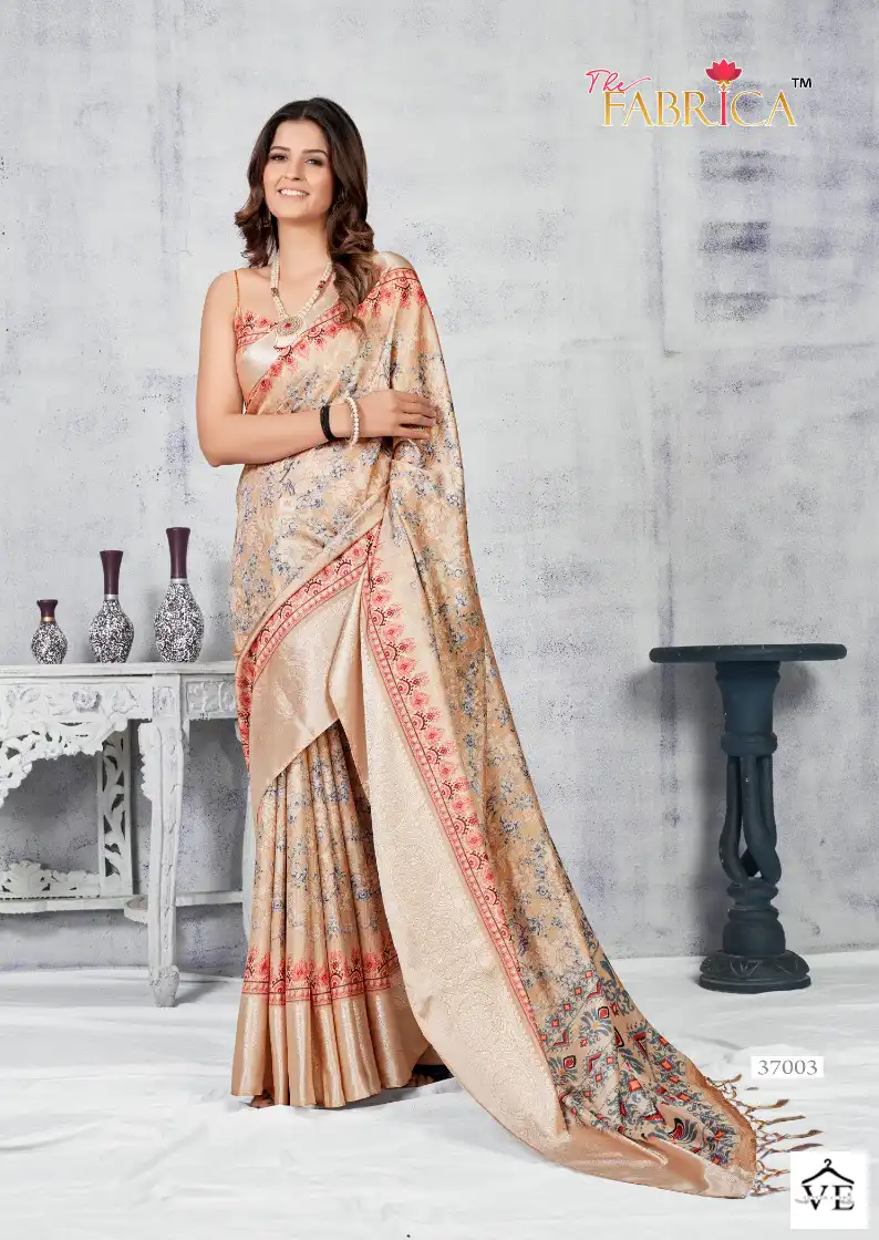 The Fabrica Saffron Vol-2 Soft Dola Jacquard Wholesale Saree Catalog — Wholesale Sarees, MPA wholesale from Surat - Gallery Image 4