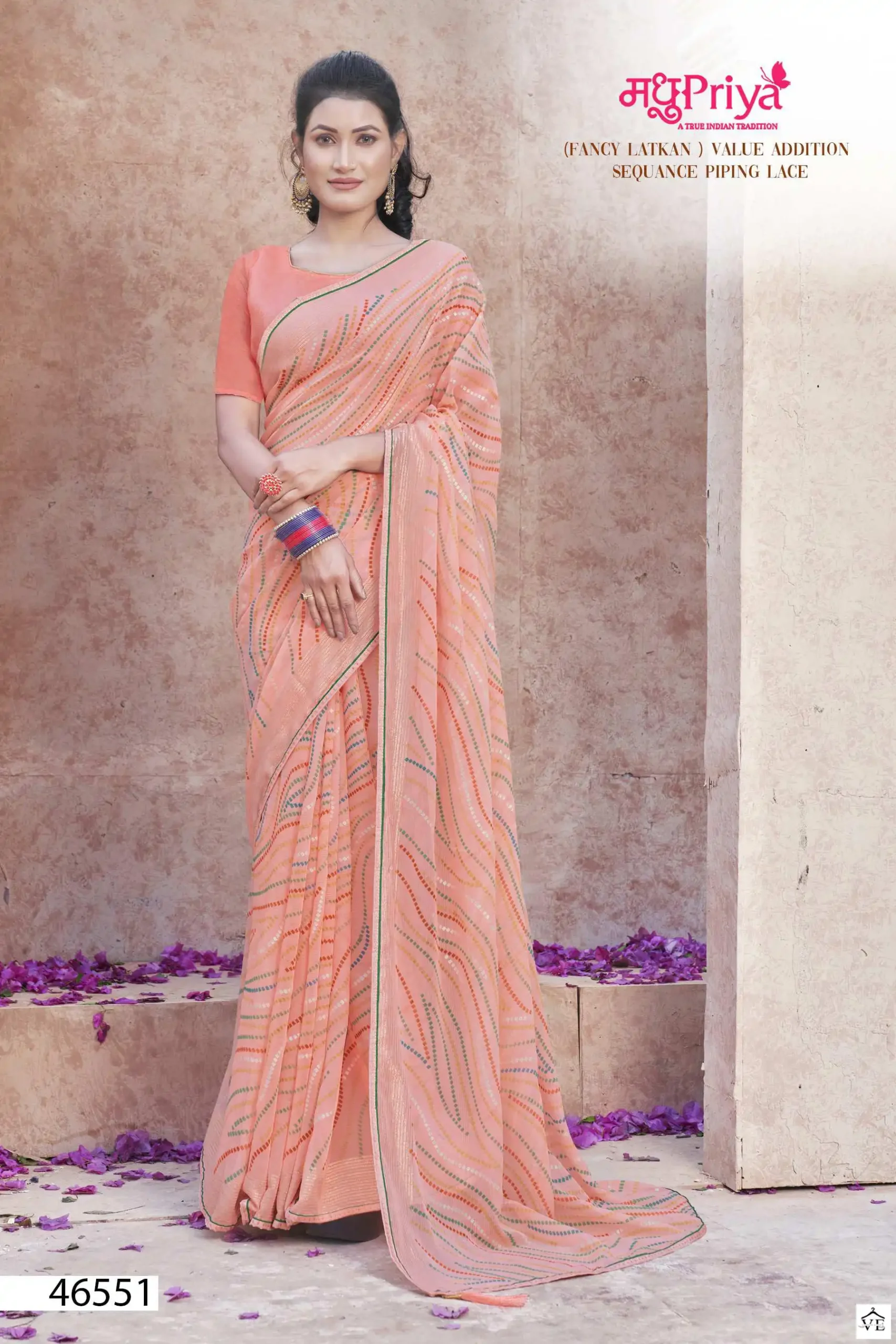 Madhupriya Sagarika 60 Gm Chiffon Wholesale Saree Catalog — Wholesale Sarees, MPA wholesale from Surat - Gallery Image 4