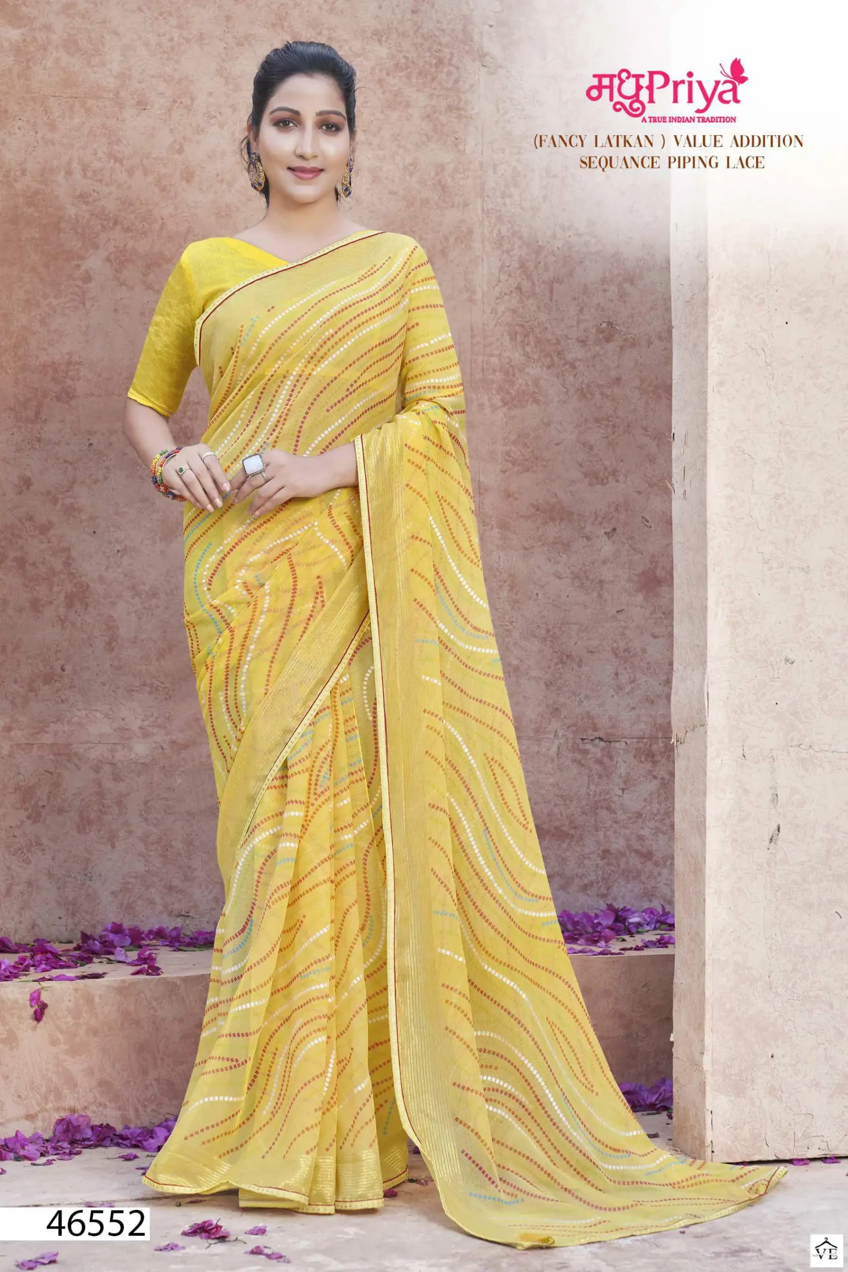 Madhupriya Sagarika 60 Gm Chiffon Wholesale Saree Catalog — Wholesale Sarees, MPA wholesale from Surat - Gallery Image 5