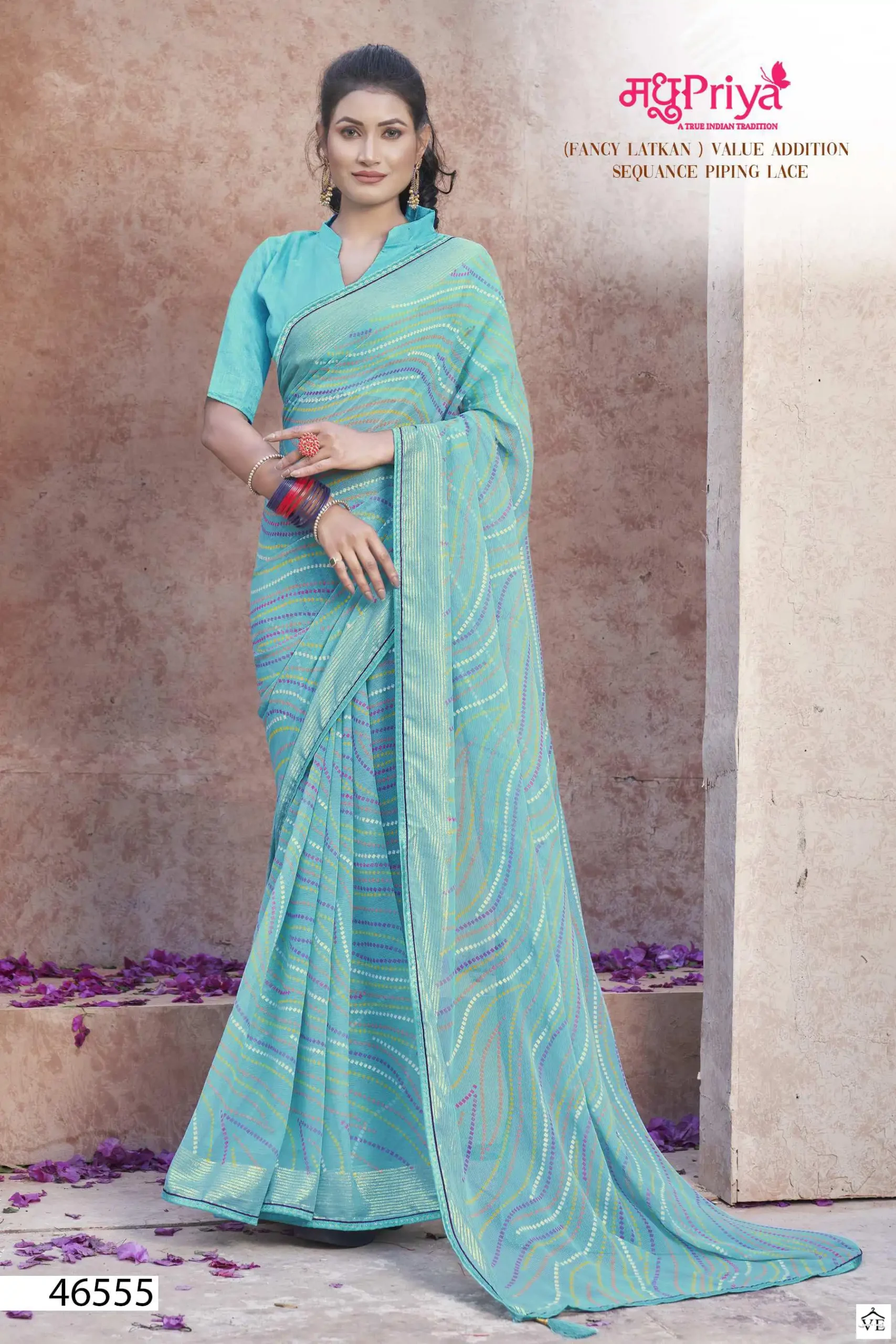 Madhupriya Sagarika 60 Gm Chiffon Wholesale Saree Catalog — Wholesale Sarees, MPA wholesale from Surat - Gallery Image 8