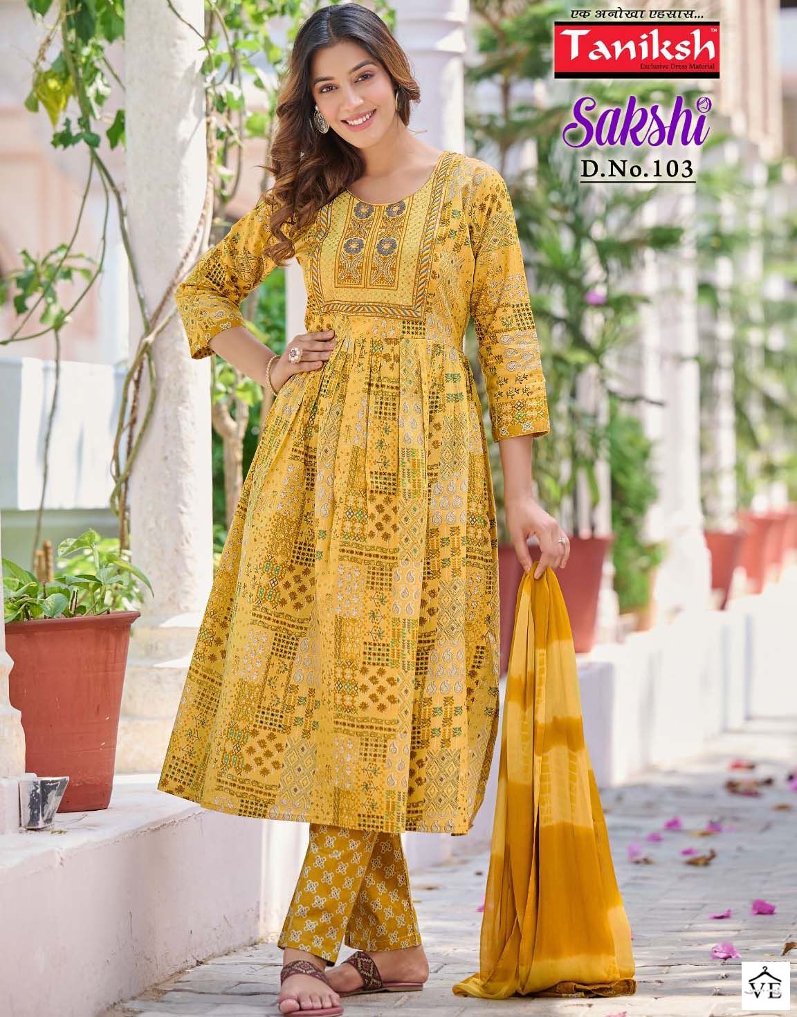 Taniksh Sakshi Pure Cotton Wholesale Readymade Salwar Suit Catalog — Wholesale Salwar Suits, MPA wholesale from Surat — view 1