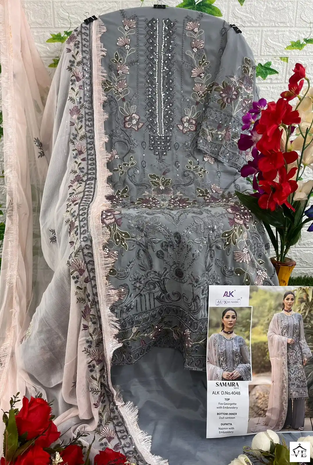 Al_Khushbu Samaira Vol-4 Georgette Wholesale Designer Pakistani Suit Catalog — Wholesale Salwar Suits, MPA wholesale from Surat - Gallery Image 9
