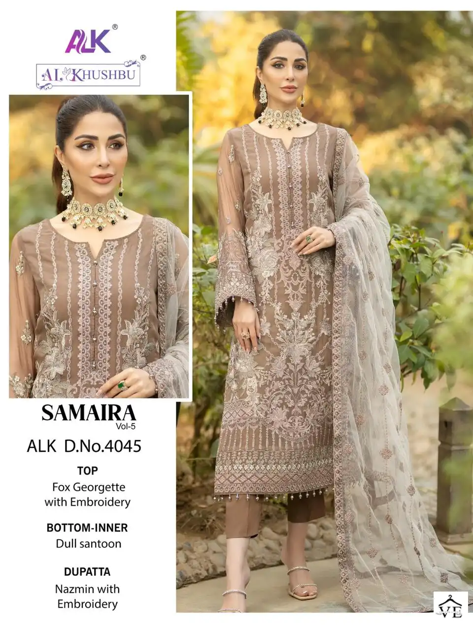 Al_Khushbu Samaira Vol-5 Georgette Wholesale Pakistani Suits Catalog — Wholesale Salwar Suits, MPA wholesale from Surat - Gallery Image 3