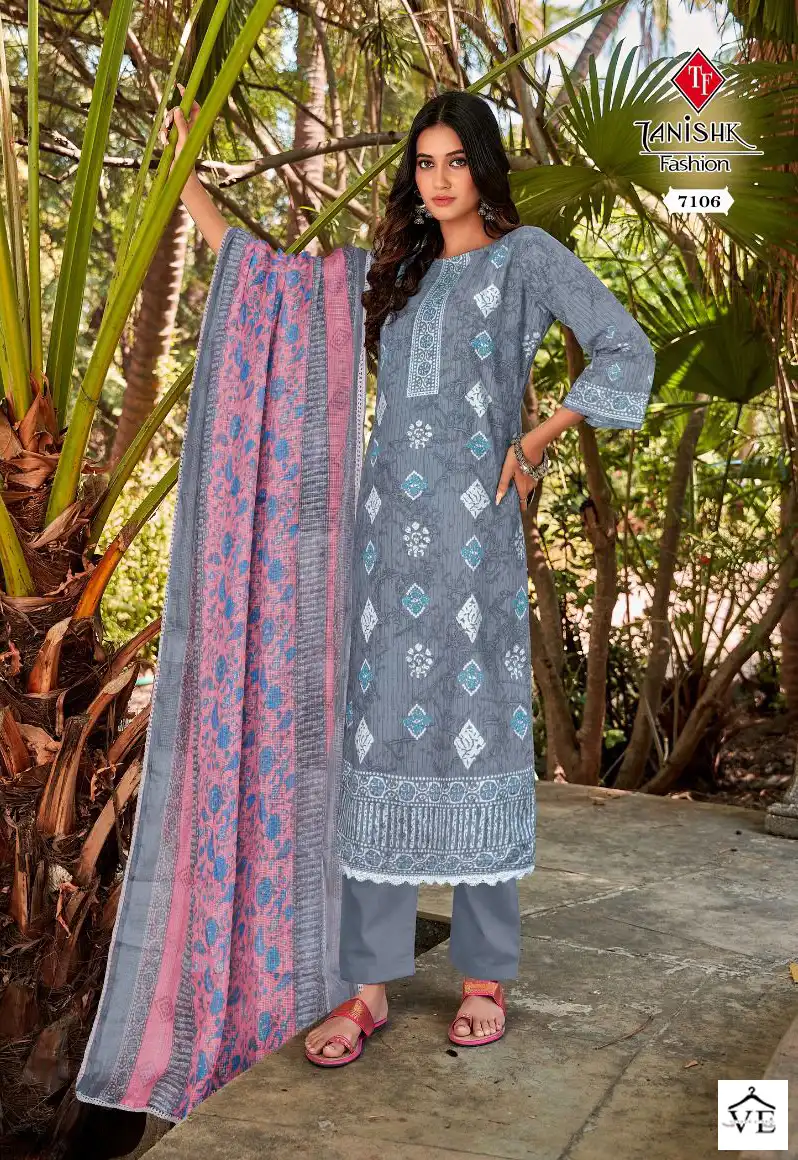 Tanishk Sanah Pure Cotton Wholesale Salwar Suit Catalog — Wholesale Salwar Suits, MPA wholesale from Surat - Gallery Image 5