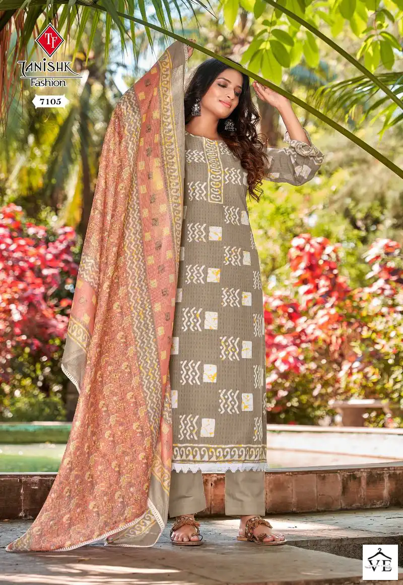 Tanishk Sanah Pure Cotton Wholesale Salwar Suit Catalog — Wholesale Salwar Suits, MPA wholesale from Surat - Gallery Image 7