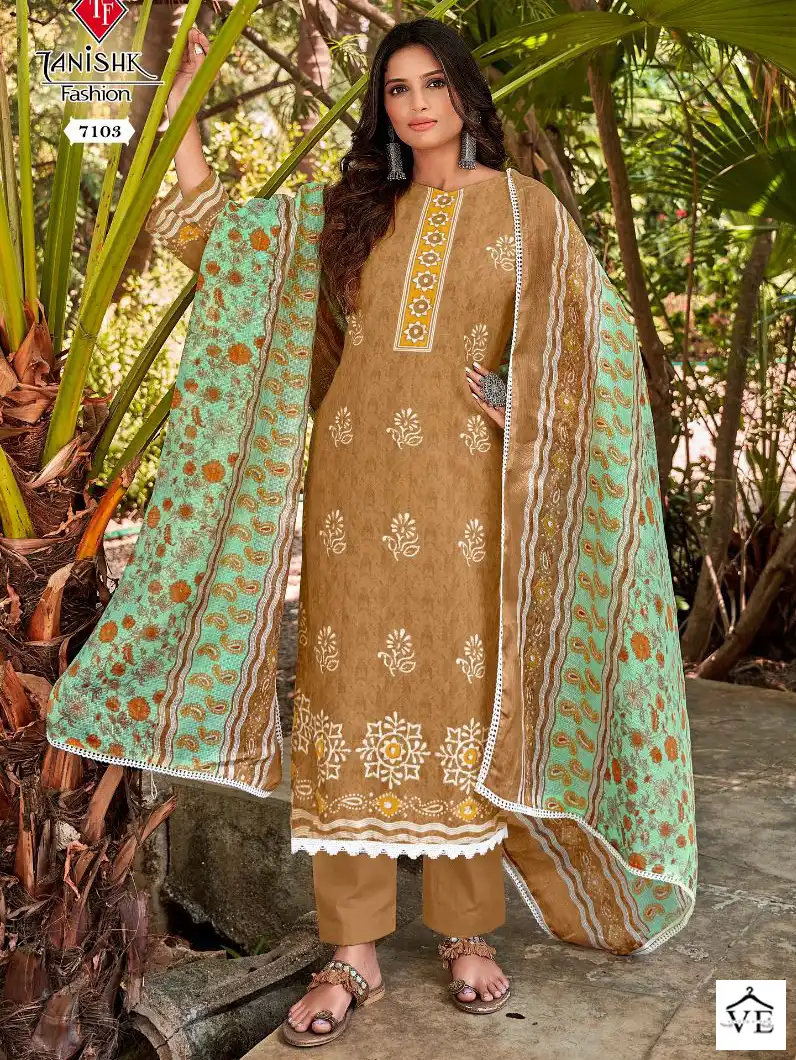 Tanishk Sanah Pure Cotton Wholesale Salwar Suit Catalog — Wholesale Salwar Suits, MPA wholesale from Surat — view 1
