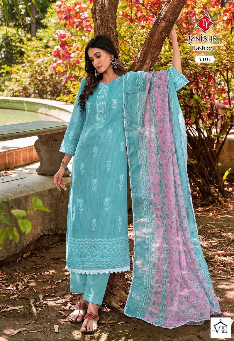 Tanishk Sanah Pure Cotton Wholesale Salwar Suit Catalog — Wholesale Salwar Suits, MPA wholesale from Surat - Gallery Image 4