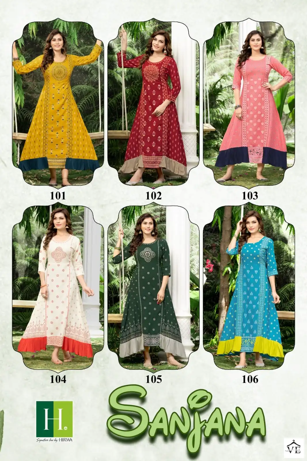 Hirwa Sanjana Heavy Rayon Wholesale Anarkali Kurti Catalog — Wholesale Kurtis, MPA wholesale from Surat — view 7