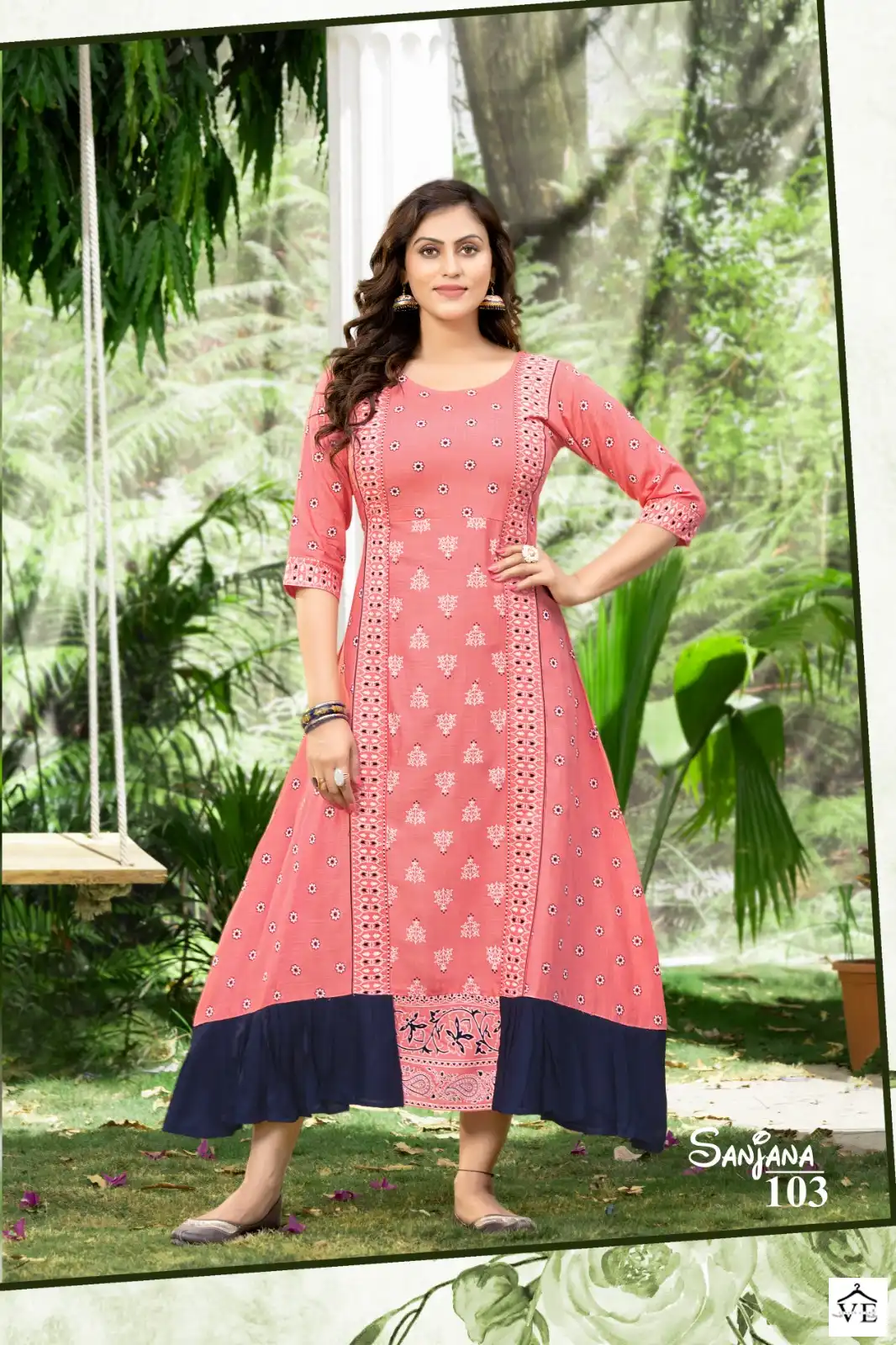 Hirwa Sanjana Heavy Rayon Wholesale Anarkali Kurti Catalog — Wholesale Kurtis, MPA wholesale from Surat - Gallery Image 2