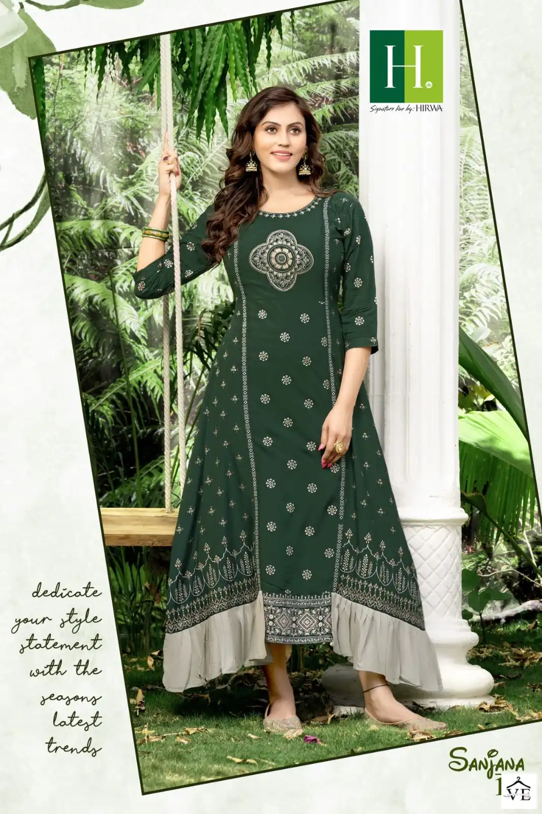 Hirwa Sanjana Heavy Rayon Wholesale Anarkali Kurti Catalog — Wholesale Kurtis, MPA wholesale from Surat - Gallery Image 3