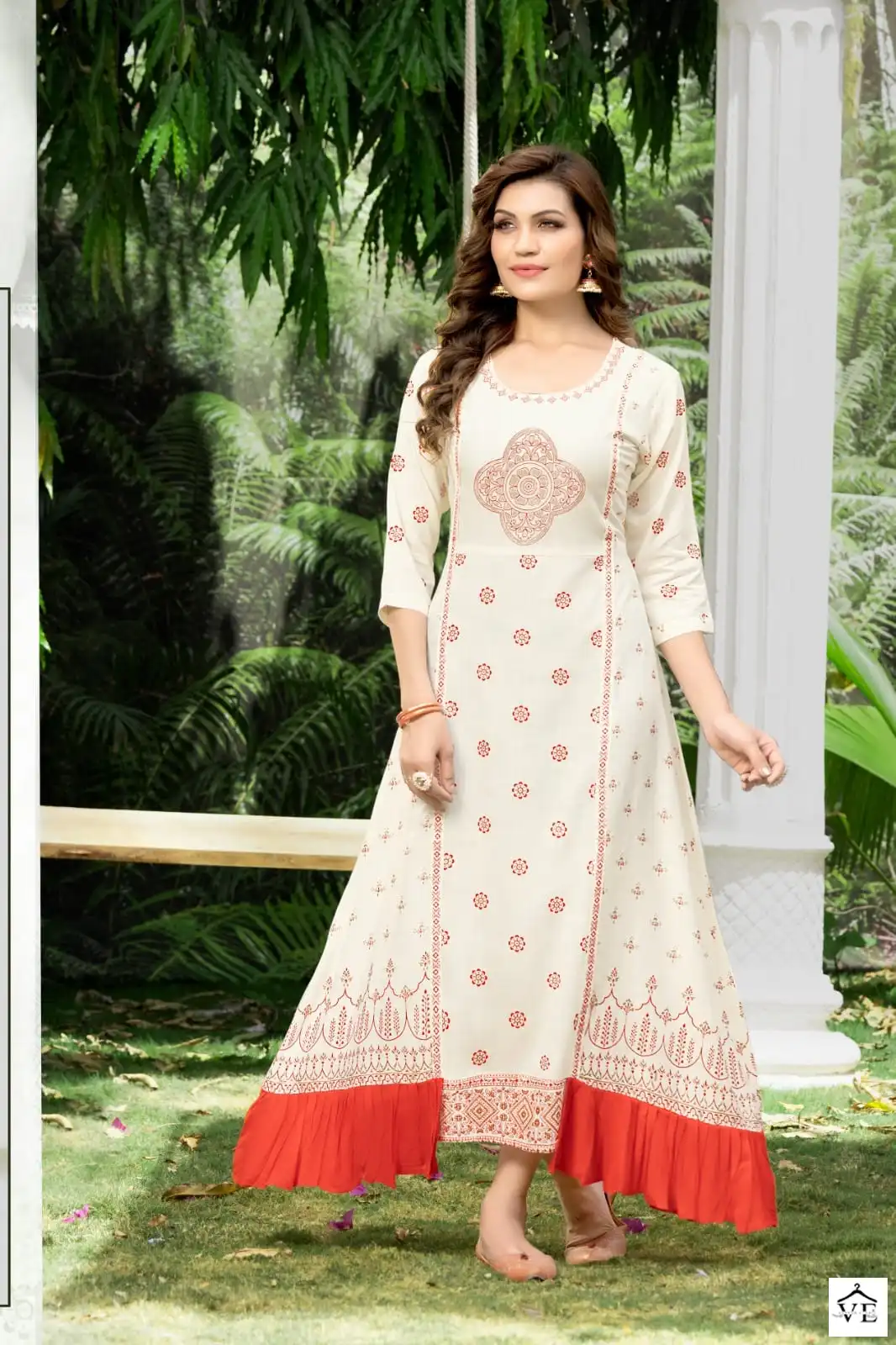 Hirwa Sanjana Heavy Rayon Wholesale Anarkali Kurti Catalog — Wholesale Kurtis, MPA wholesale from Surat - Gallery Image 4