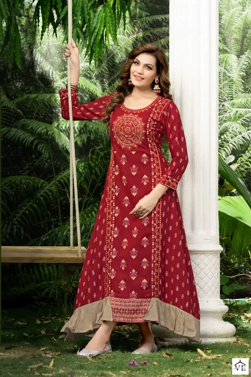 Hirwa Sanjana Heavy Rayon Wholesale Anarkali Kurti Catalog — Wholesale Kurtis, MPA wholesale from Surat - Gallery Image 5