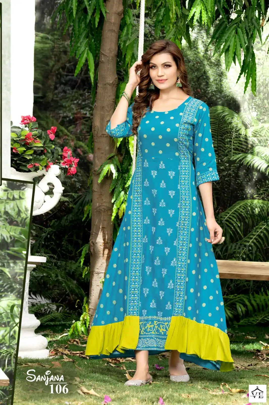 Hirwa Sanjana Heavy Rayon Wholesale Anarkali Kurti Catalog — Wholesale Kurtis, MPA wholesale from Surat - Gallery Image 6