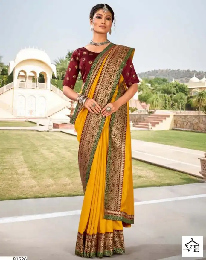 Right Women Saraswati Vichitra Wholesale Saree Catalog — Wholesale Sarees, MPA wholesale from Surat — view 1