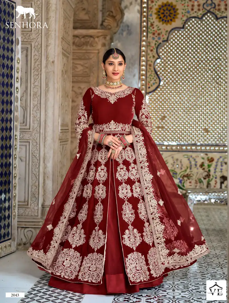 Senhora Dulhan Vol-42 9000 Velvet Wholesale Bridal Suit Catalog — Wholesale Salwar Suits, MPA wholesale from Surat - Gallery Image 9