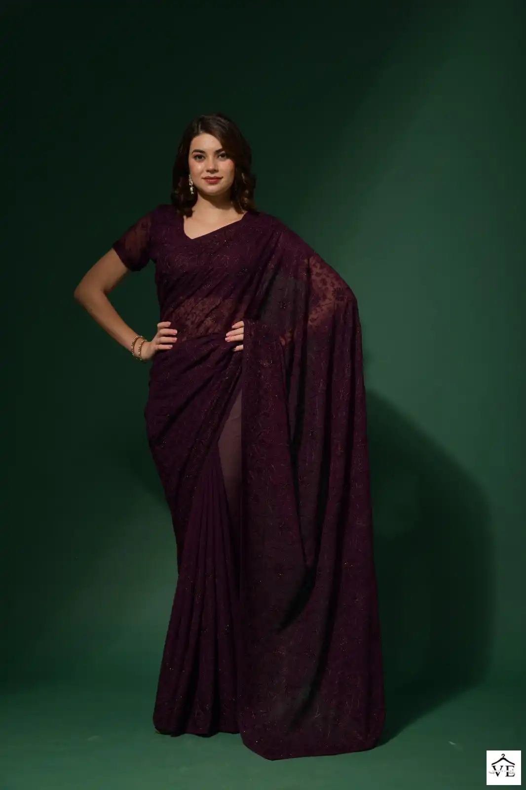 Vardan Ethnic Sequence Vol 12 Georgette Wholesale Designer Saree Catalog — Wholesale Sarees, MPA wholesale from Surat - Gallery Image 7