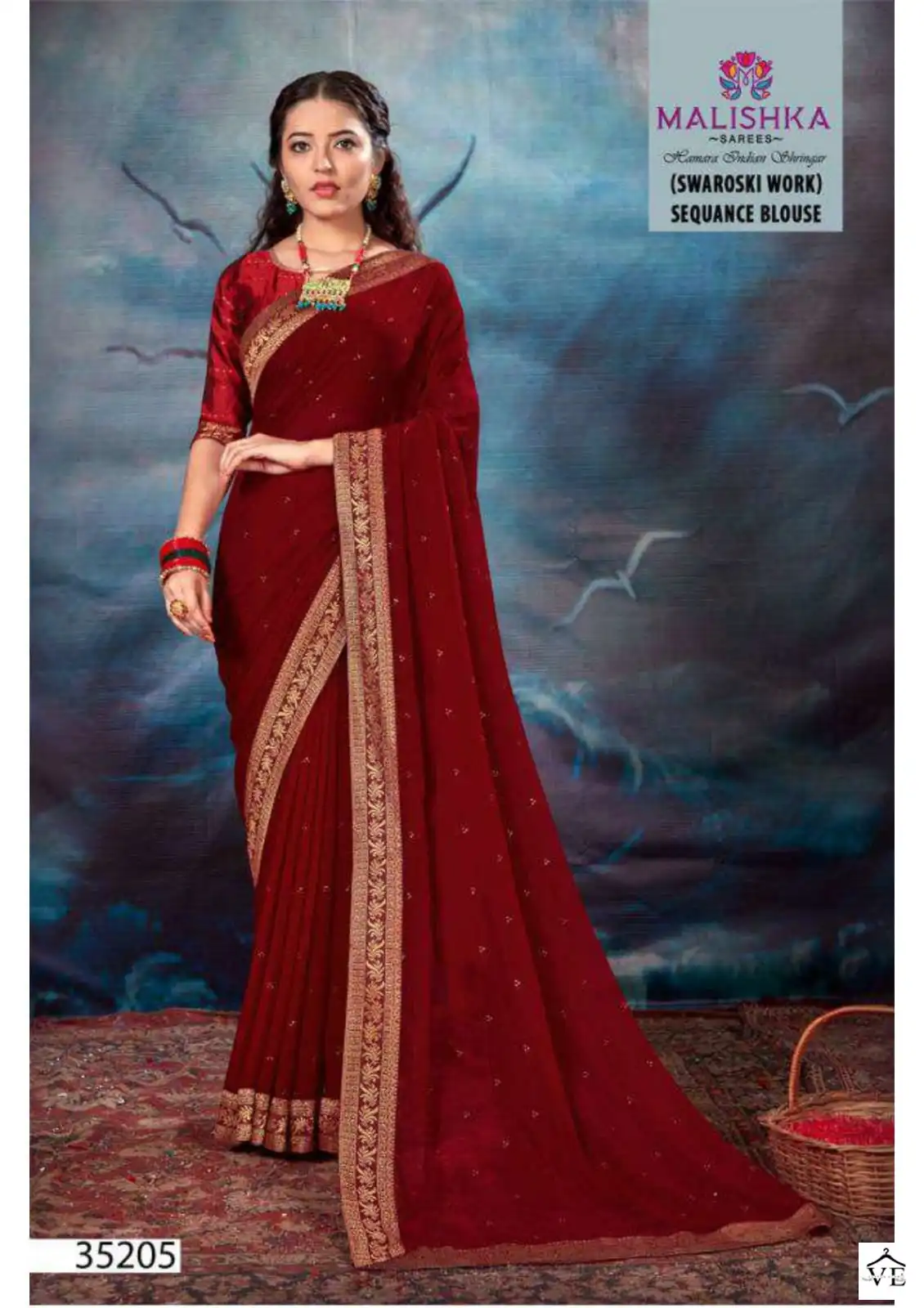 Malishka Shaira Zometto Dyed Wholesale Saree Catalog — Wholesale Sarees, MPA wholesale from Surat - Gallery Image 7