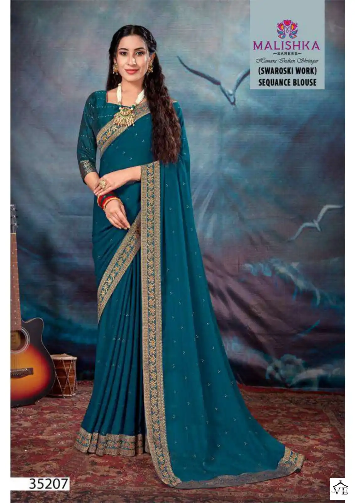 Malishka Shaira Zometto Dyed Wholesale Saree Catalog — Wholesale Sarees, MPA wholesale from Surat - Gallery Image 2
