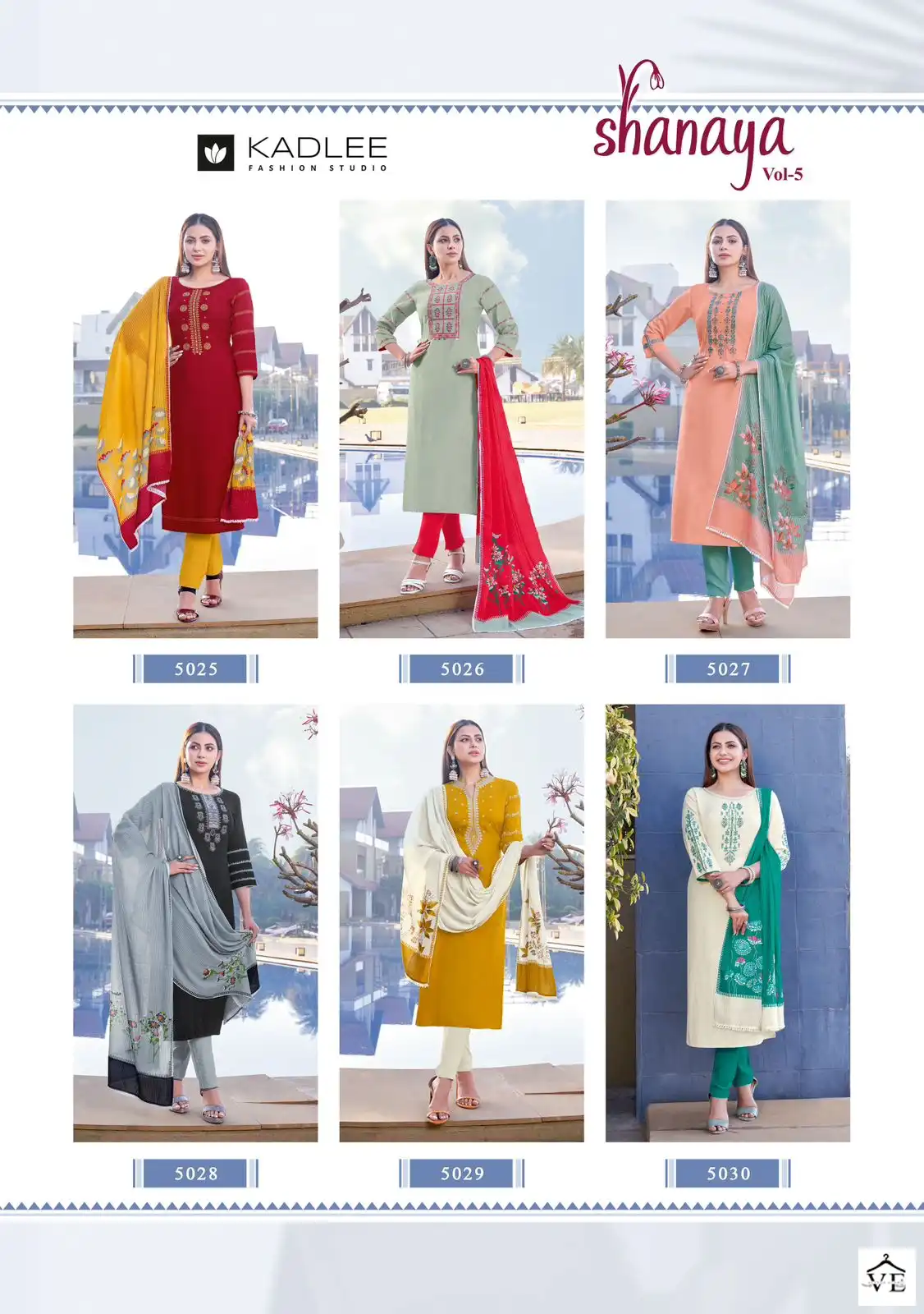 Kadlee Shanaya Vol 5 Rayon Wholesale Readymade Suits Catalog — Wholesale Salwar Suits, Kadlee Fashion Studio wholesale from Surat — view 7