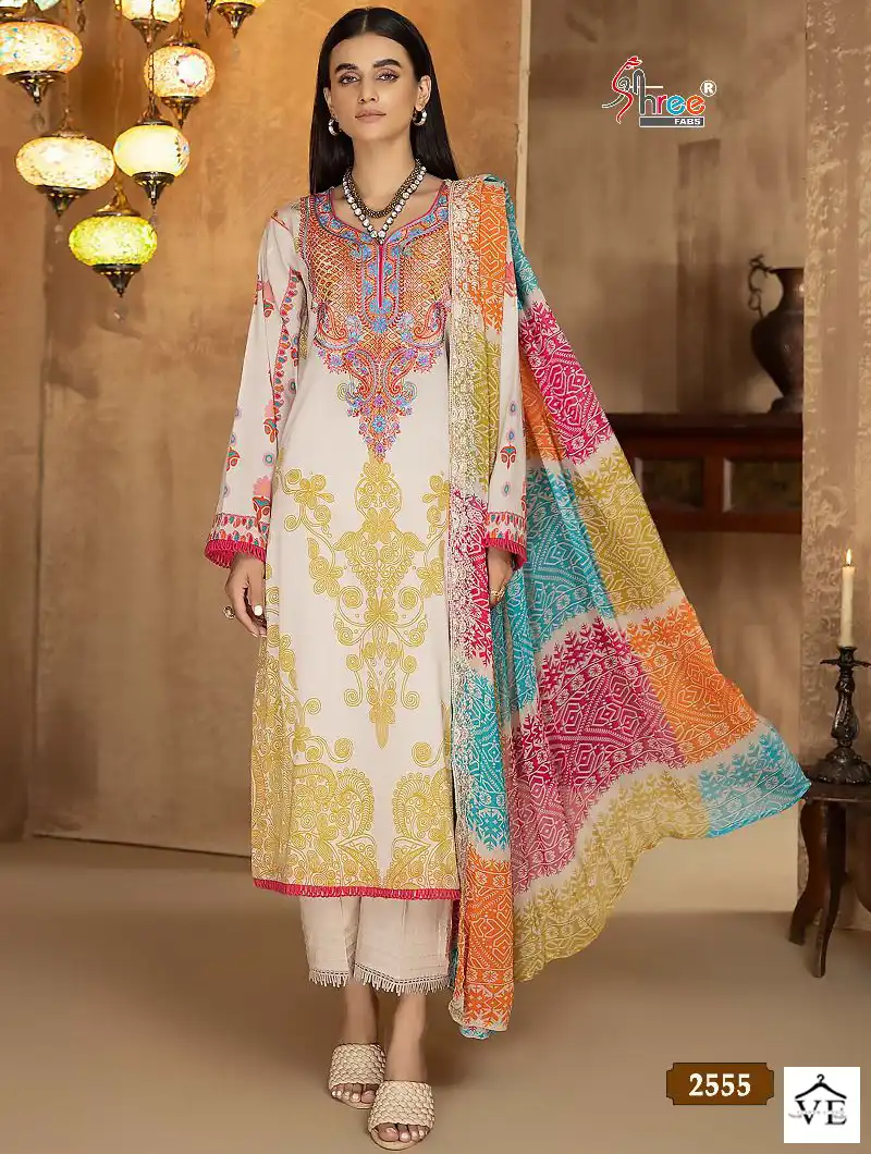 Shree Fabs Shapphire Embroidered Dupatta Collection Vol-01 Mini Nx Pure Cotton Wholesale Pakistani Suits Catalog — Wholesale Salwar Suits, MPA wholesale from Surat — view 1