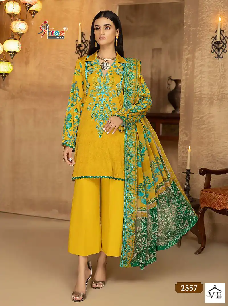 Shree Fabs Shapphire Embroidered Dupatta Collection Vol-01 Mini Nx Pure Cotton Wholesale Pakistani Suits Catalog — Wholesale Salwar Suits, MPA wholesale from Surat - Gallery Image 3
