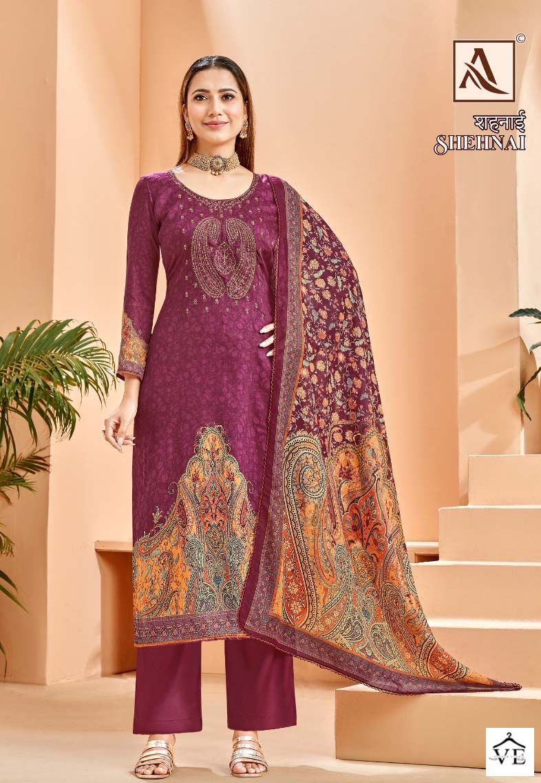 Alok Suits Shehnai Jam Cotton Wholesale Salwar Suit Catalog — Wholesale Salwar Suits, MPA wholesale from Surat - Gallery Image 2